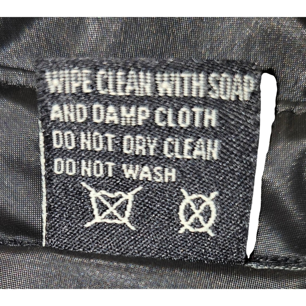 Fu Da Womens Black shiny Raincoat Mid Length Faux Leather Snap‎ Front Jacket M - Picture 4 of 5